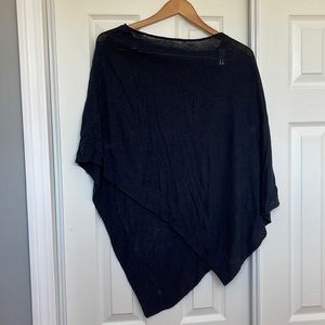 Navy blue linen cape/poncho